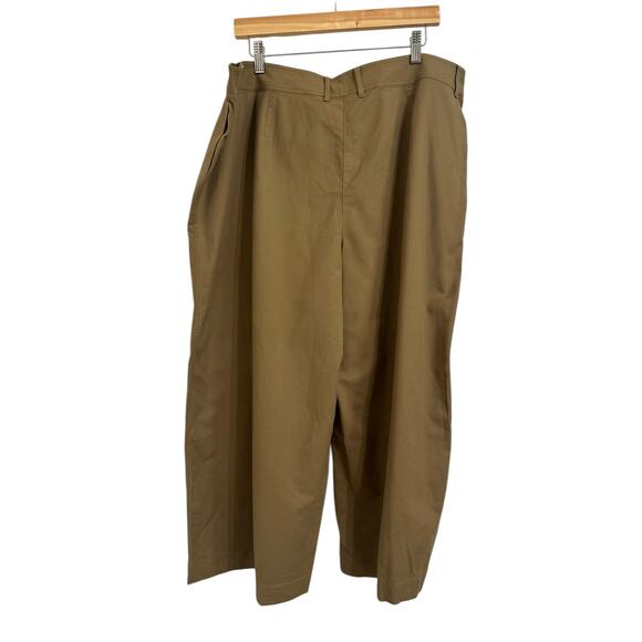 Lafayette 148 New York women's wide leg cropped Shiitake tan pants size 18 - Picture 7 of 7